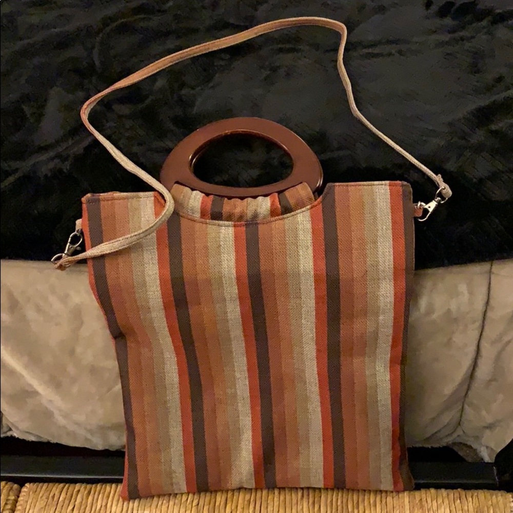 Boho Style Striped Cross Body Bag
